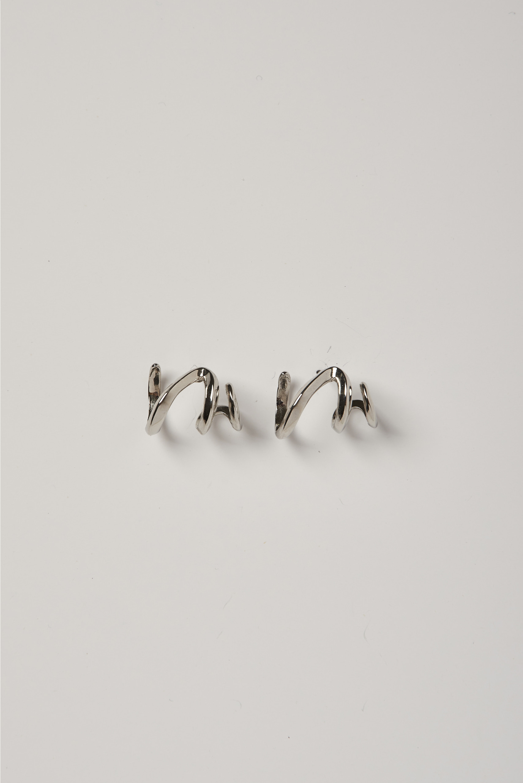 Silver 92.5 Layered open hoop earrings