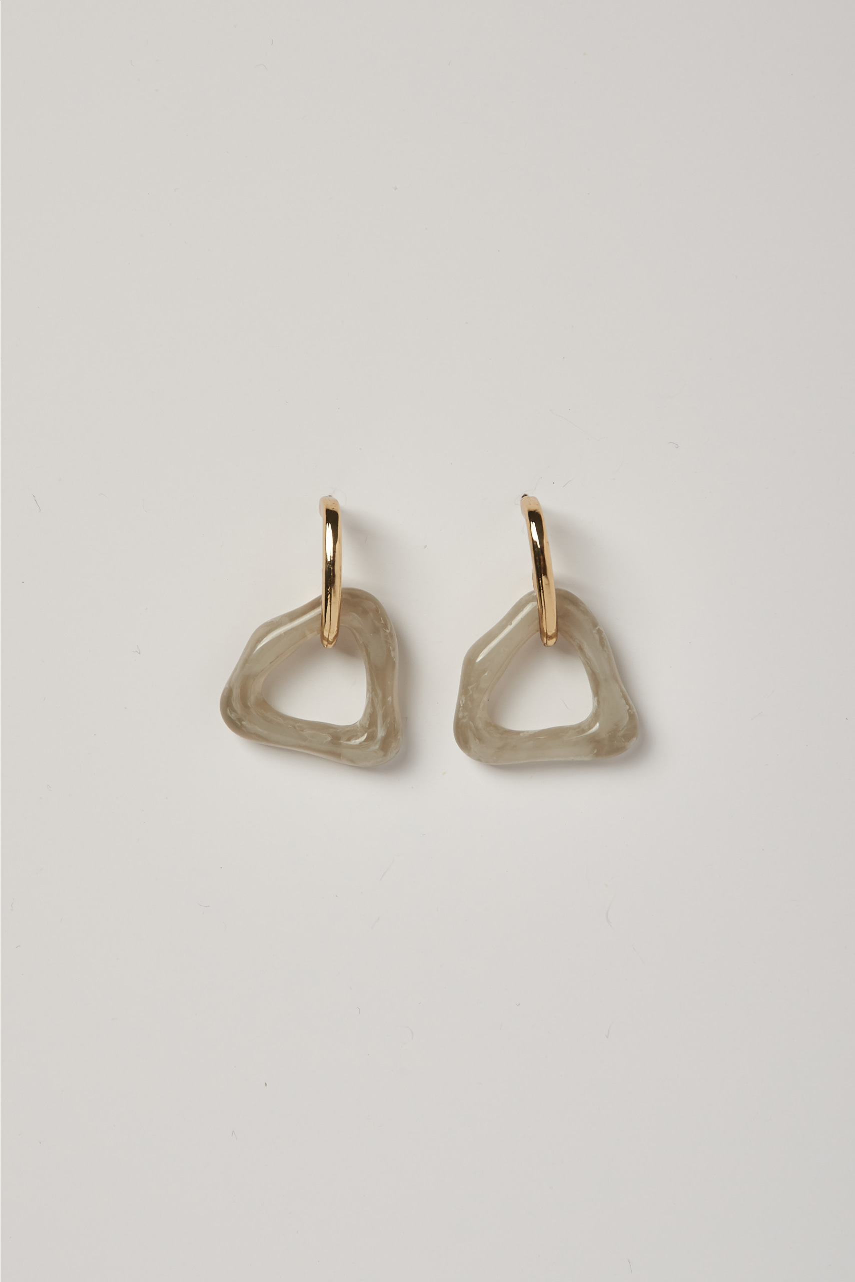 Silver 92.5 triangle acrylic earrings-grey