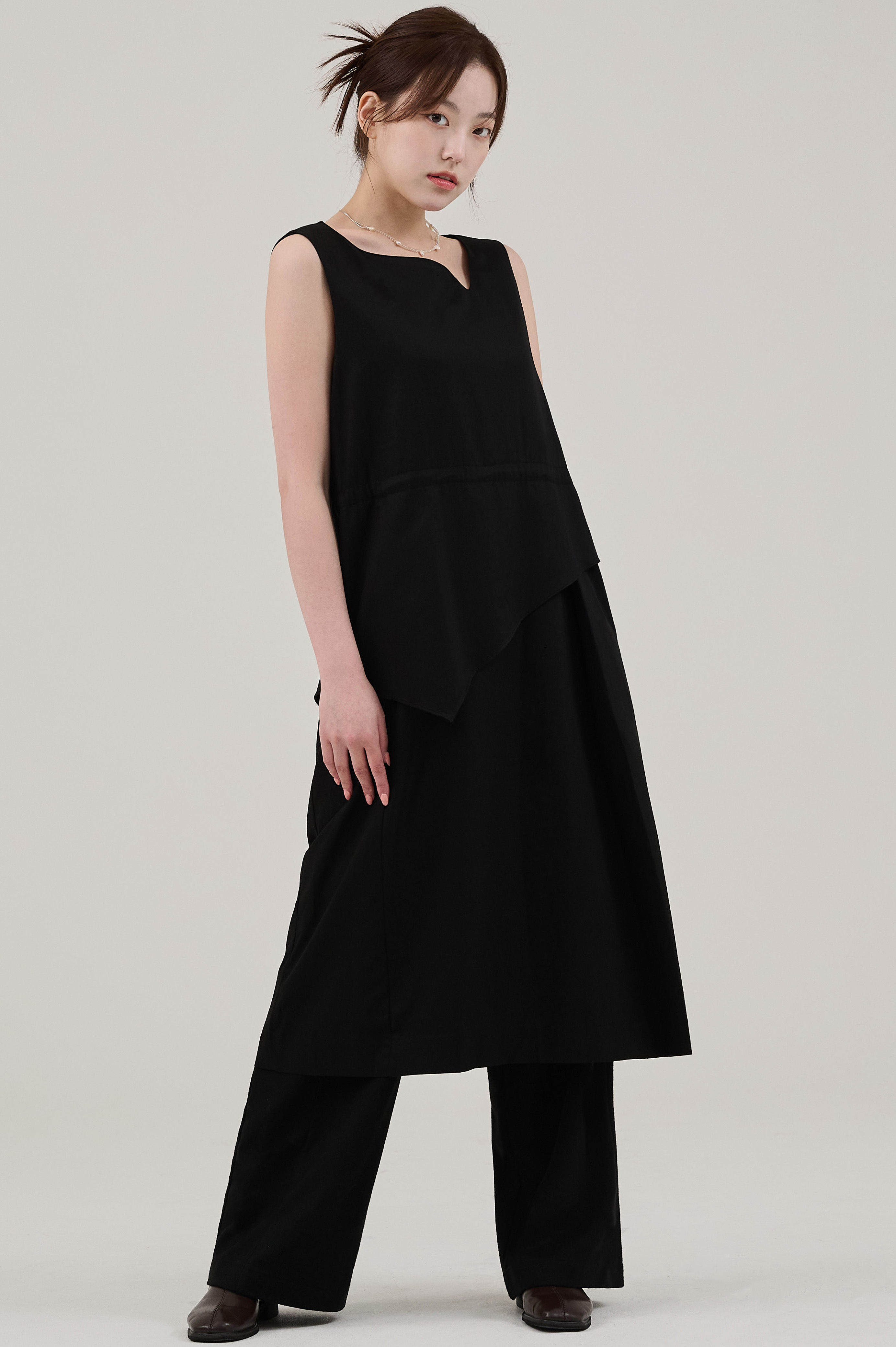 2ND PEPLUM SLEEVELESS DRESS-black, 혜영킴, HYEYEONG KIM designer brand